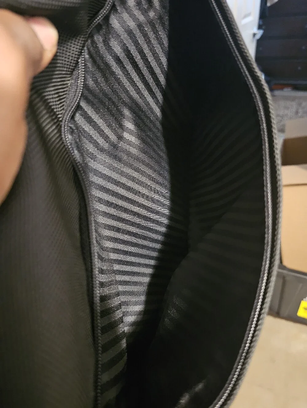 Tumi Black Men's Messenger Bag with Leather Accent